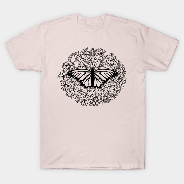 Butterfly Flora T-Shirt by My Artsam